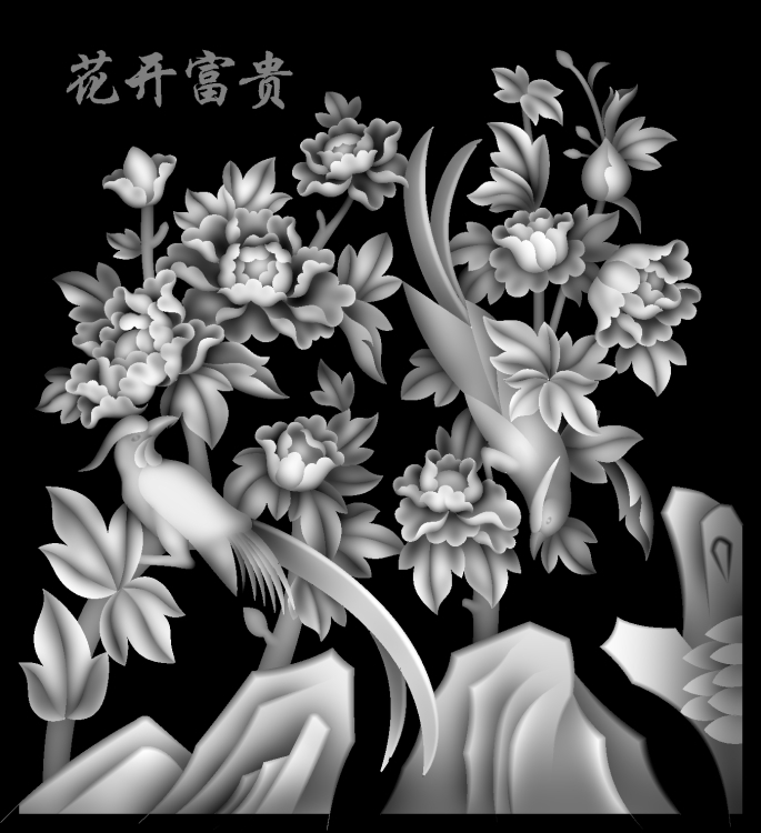 EPS/發泡陶瓷浮雕之花開富貴